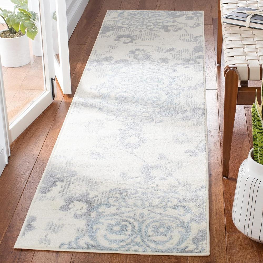 image:imageSAFAVIEH Area Rug 8x10 Adirondack Collection Large Navy amp Silver Floral Glam Damask Design NonShedding amp Easy Cleaning Ideal for Living Room Bedroom Office Dining Space ADR114NIvoryGrey