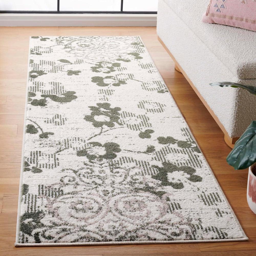 image:imageSAFAVIEH Area Rug 8x10 Adirondack Collection Large Navy amp Silver Floral Glam Damask Design NonShedding amp Easy Cleaning Ideal for Living Room Bedroom Office Dining Space ADR114NIvoryDark Green