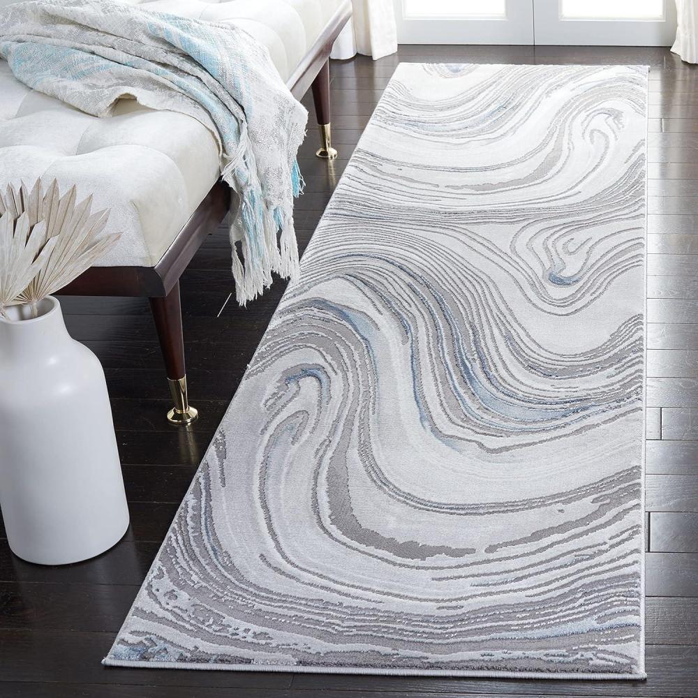 image:imageSAFAVIEH Area Rug 8x10 Craft Collection Large Blue amp Grey Modern Abstract Design NonShedding amp Easy Cleaning Ideal for Living Room Bedroom Office Dining Space CFT845MBlueGrey