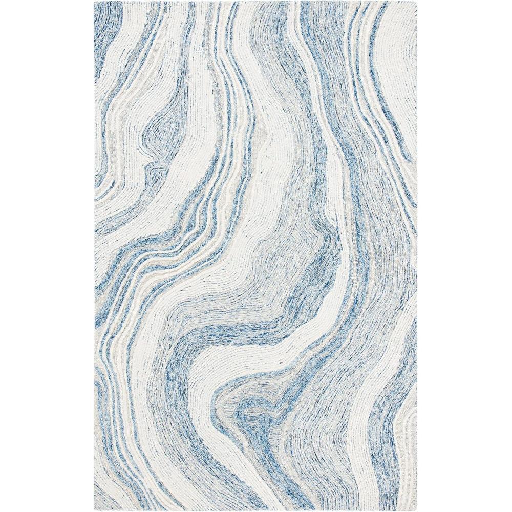 image:imageSAFAVIEH Area Rug 8x10  Fifth Avenue Collection  Large  Beige amp Ivory Handmade Wool MidCentury Modern Design Ideal for Living Room Bedroom Office Dining Space FTV121BBlueIvory