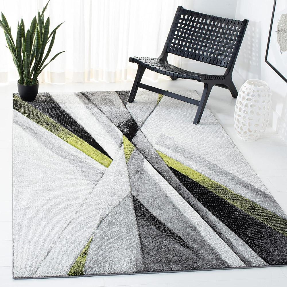 image:imageSAFAVIEH Area Rug 8x10  Hollywood Collection  Large  Grey amp Teal MidCentury Modern Design NonShedding amp Easy Cleaning Ideal for Living Room Bedroom Office Dining Space HLW710DGreyGreen