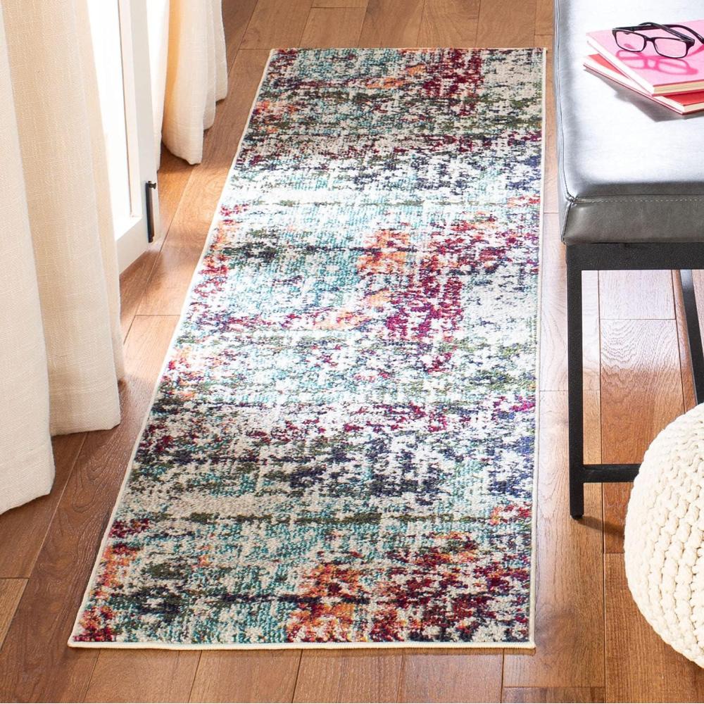 image:imageSAFAVIEH Area Rug 8x10 Madison Collection Large Blue amp Green Modern Abstract Design NonShedding amp Easy Cleaning Ideal for Living Room Bedroom Office Dining Space MAD469ABlueGreen