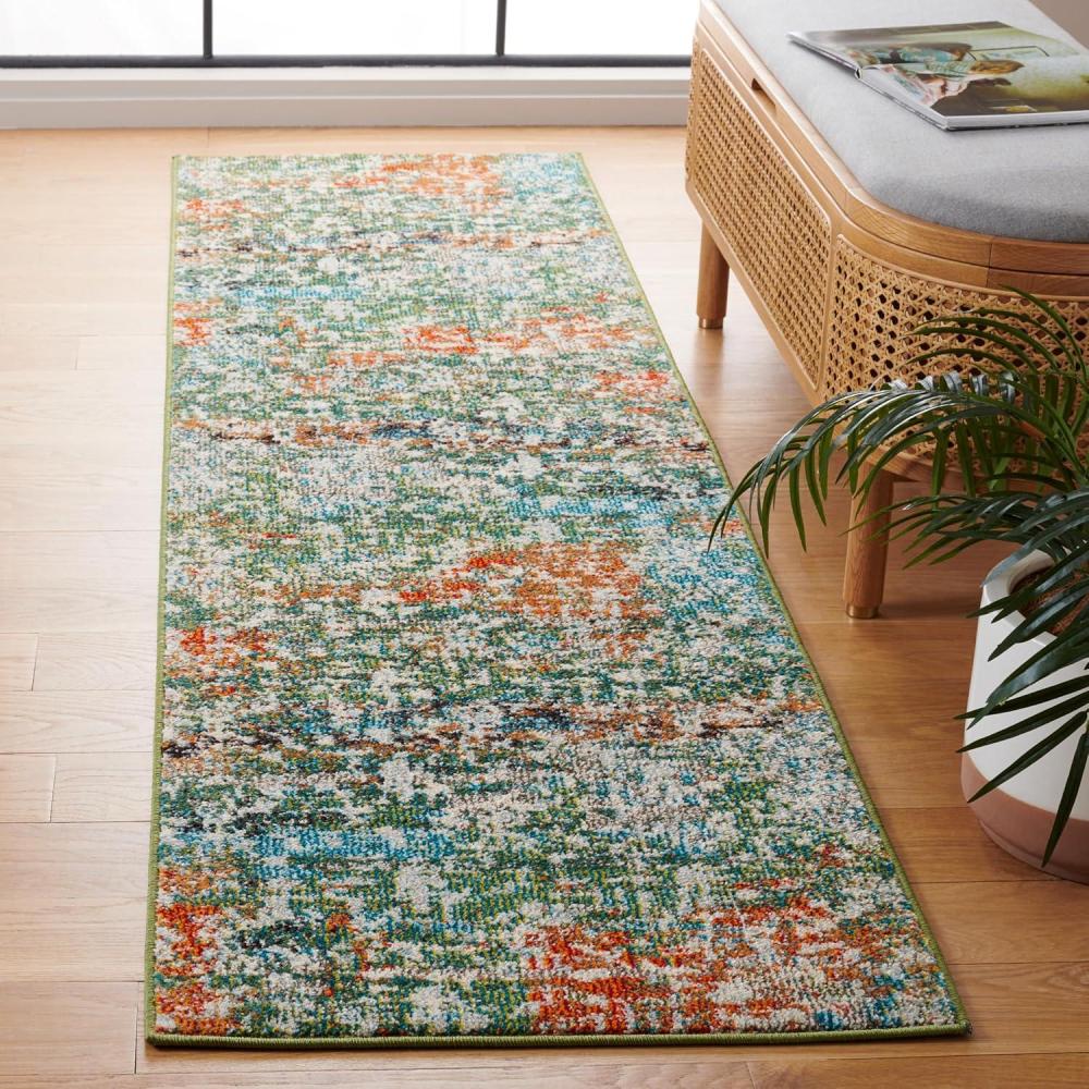 image:imageSAFAVIEH Area Rug 8x10  Madison Collection  Large  Blue amp Green Modern Abstract Design NonShedding amp Easy Cleaning Ideal for Living Room Bedroom Office Dining Space MAD469ASageRust