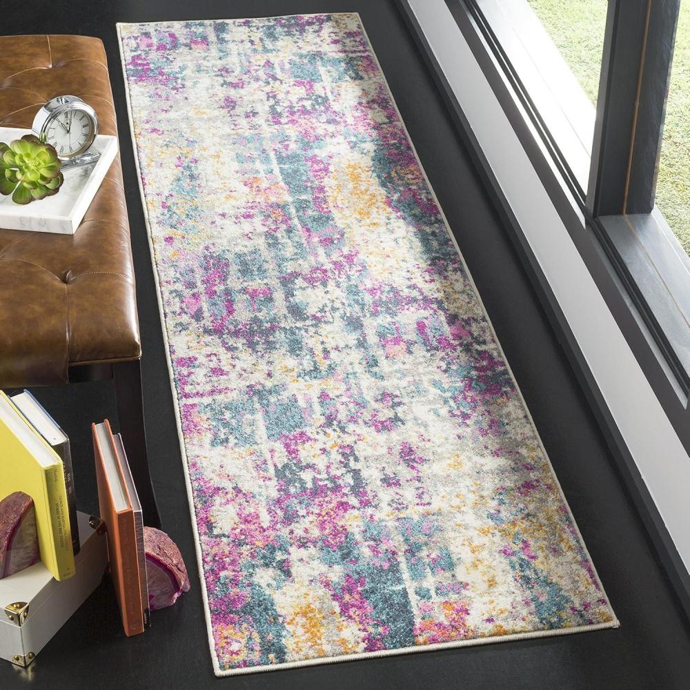 image:imageSAFAVIEH Area Rug 8x10 Madison Collection Large Ivory amp Blue Modern Boho Abstract Design NonShedding amp Easy Cleaning Ideal for Living Room Bedroom Office Dining Space MAD143BIvoryBlue