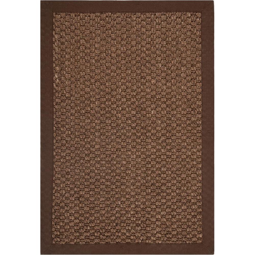 image:imageSAFAVIEH Area Rug 8x11  Natural Fiber Collection  Large  Marble Sisal Woven Design with Border NF525CChocolate