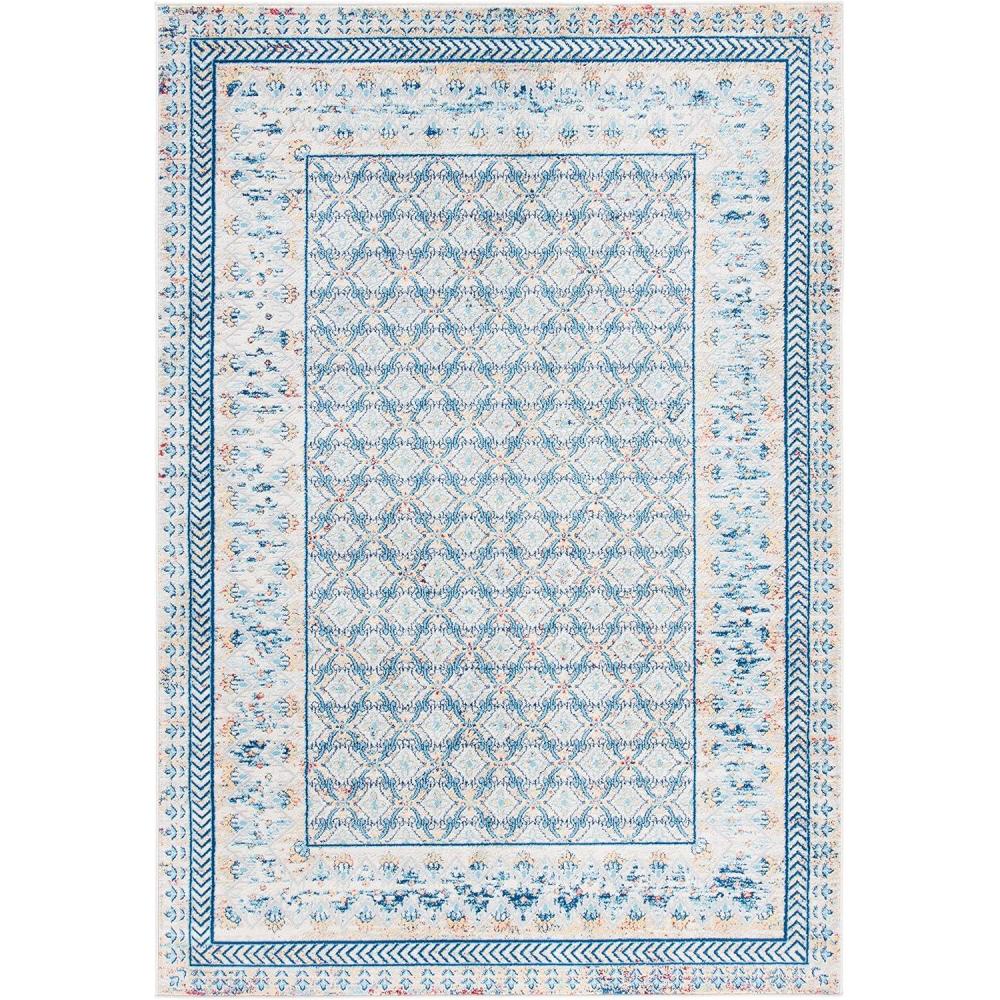 image:imageSAFAVIEH Brentwood Collection 8 x 10 Blue Yellow BNT899M Traditional Oriental Distressed NonShedding Living Room Bedroom Dining Home Office Area RugBlueYellow