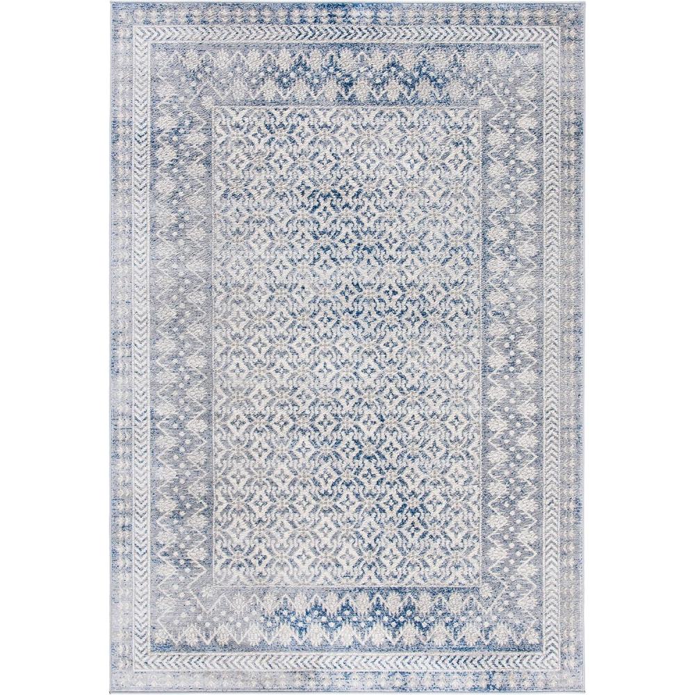 image:imageSAFAVIEH Brentwood Collection 8 x 10 Blue Yellow BNT899M Traditional Oriental Distressed NonShedding Living Room Bedroom Dining Home Office Area RugIvoryLight Grey