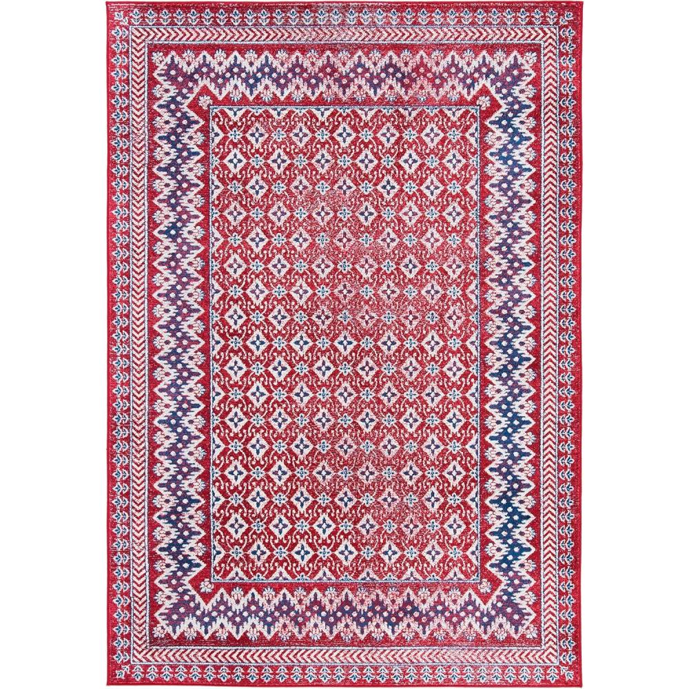 image:imageSAFAVIEH Brentwood Collection 8 x 10 Blue Yellow BNT899M Traditional Oriental Distressed NonShedding Living Room Bedroom Dining Home Office Area RugRedIvory