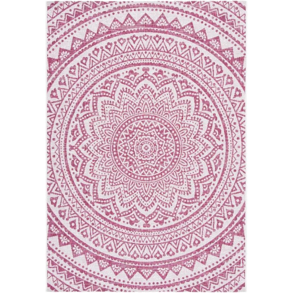 image:imageSAFAVIEH Courtyard Collection 8 x 10 BeigeBrown CY8734 IndoorOutdoor Patio Backyard Mudroom AreaRugIvoryFuchsia