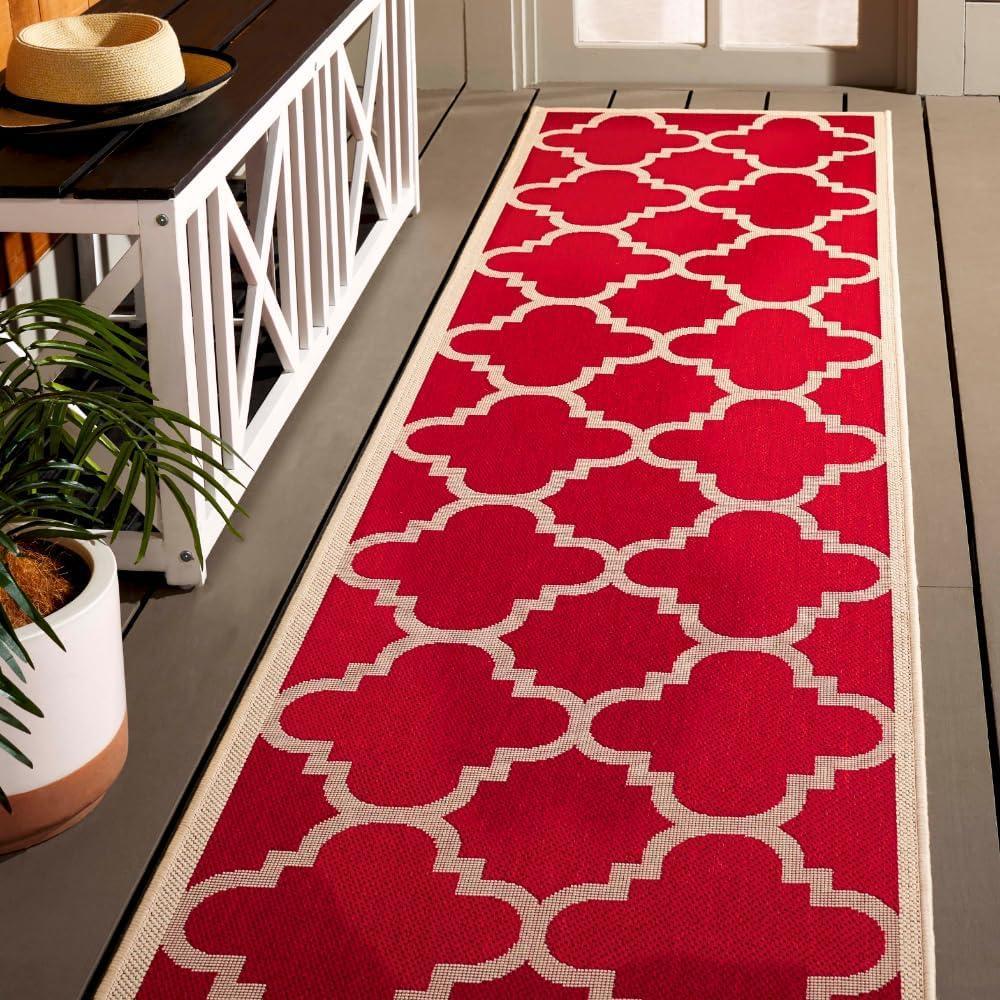 image:imageSAFAVIEH Courtyard Collection 8 x 11 BlueBeige CY6243 Moroccan Trellis Indoor Outdoor Waterproof EasyCleaning Patio Backyard Mudroom AreaRugRed
