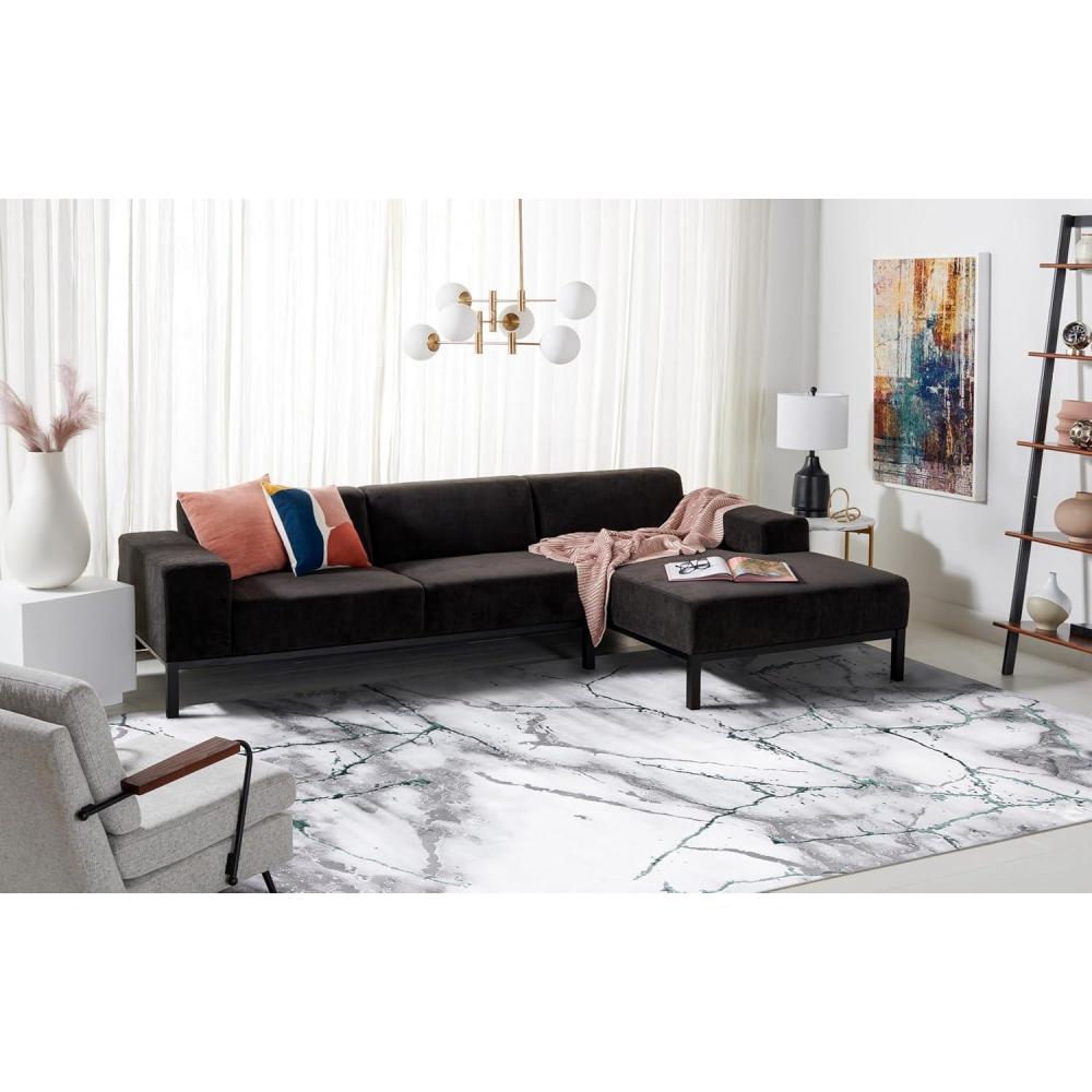 image:imageSAFAVIEH Craft Collection Area Rug 8 x 10 Grey amp Gold Modern Abstract Design NonShedding amp Easy Care Ideal for High Traffic Areas in Living Room Bedroom CFT877FGreyGreen