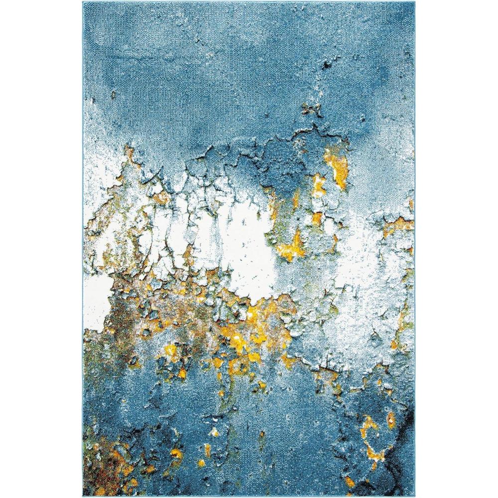 image:imageSAFAVIEH Glacier Collection Area Rug 53 x 76 Blue amp Multi Modern Abstract Design NonShedding amp Easy Care Ideal for High Traffic Areas in Living Room Bedroom GLA125BBlueGold