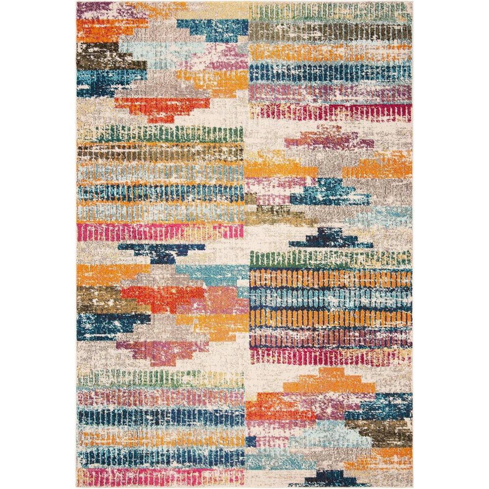 image:imageSAFAVIEH Madison Collection Accent Rug 4 x 6 Ivory amp Multi Boho Abstract Distressed Design NonShedding amp Easy Care Ideal for High Traffic Areas in Entryway Living Room Bedroom MAD417CIvoryMulti