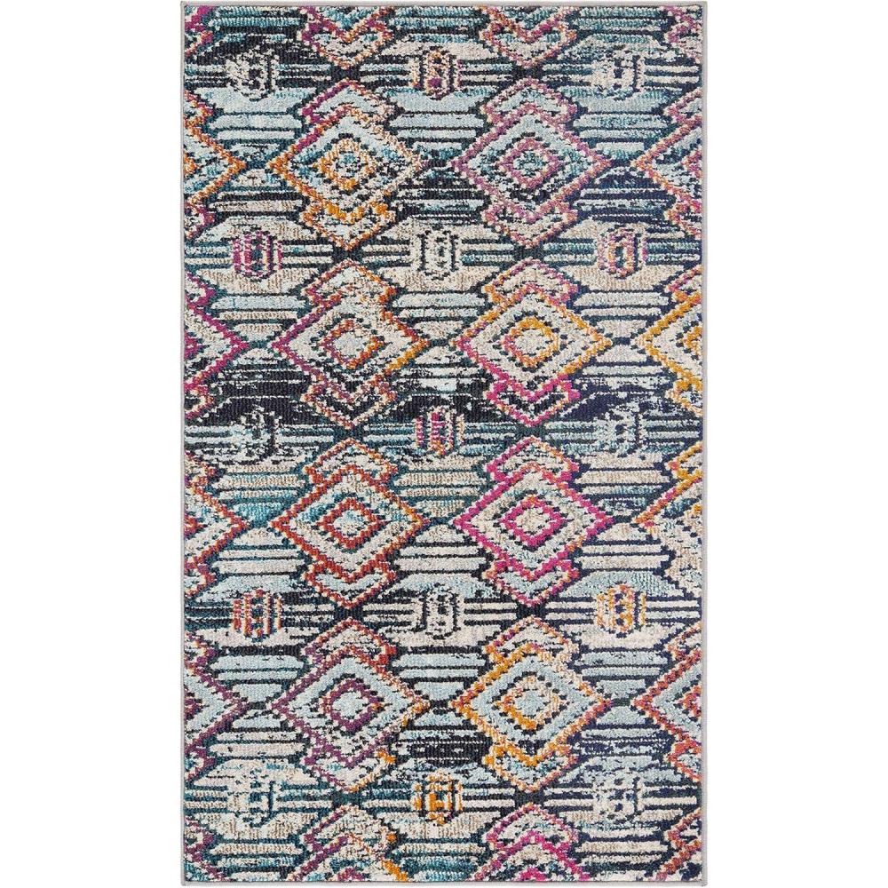 image:imageSAFAVIEH Madison Collection Area Rug 53 x 76 Black amp Orange Moroccan Boho Diamond Distressed Design NonShedding amp Easy Care Ideal for High Traffic Areas in Living Room Bedroom MAD455ZBlackOrange