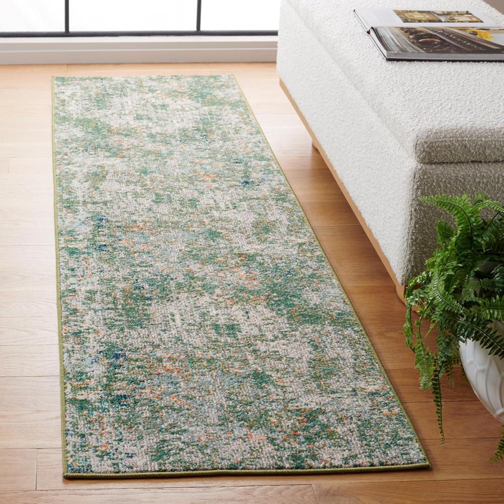 image:imageSAFAVIEH Madison Collection Area Rug 53 x 76 Grey amp Beige Modern Abstract Design NonShedding amp Easy Care Ideal for High Traffic Areas in Living Room Bedroom MAD453AGreenBlue