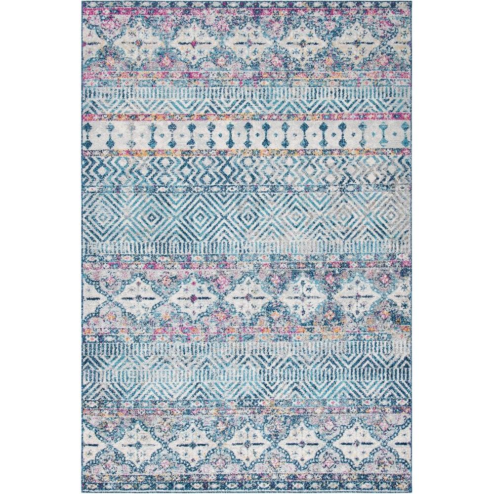 image:imageSAFAVIEH Madison Collection Area Rug 53 x 76 Grey amp Turquoise Boho Chic Design NonShedding amp Easy Care Ideal for High Traffic Areas in Living Room Bedroom MAD797GDenim BluePurple