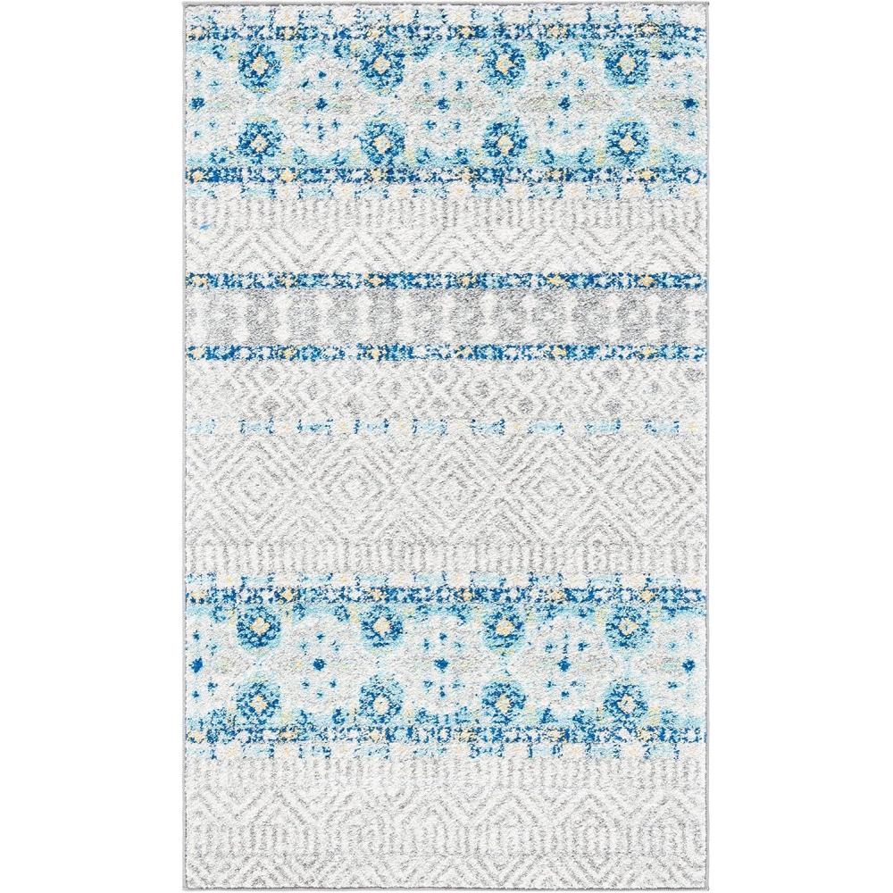 image:imageSAFAVIEH Madison Collection Area Rug 53 x 76 Grey amp Turquoise Boho Chic Design NonShedding amp Easy Care Ideal for High Traffic Areas in Living Room Bedroom MAD797GGreyTurquoise
