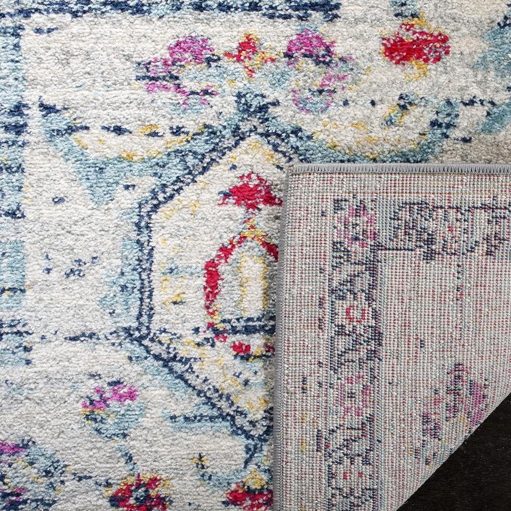 image:imageSAFAVIEH Madison Collection Area Rug 53 x 76 Light Grey amp Fuchsia Oriental Distressed Design NonShedding amp Easy Care Ideal for High Traffic Areas in Living Room Bedroom MAD928RLight GreyFuchsia