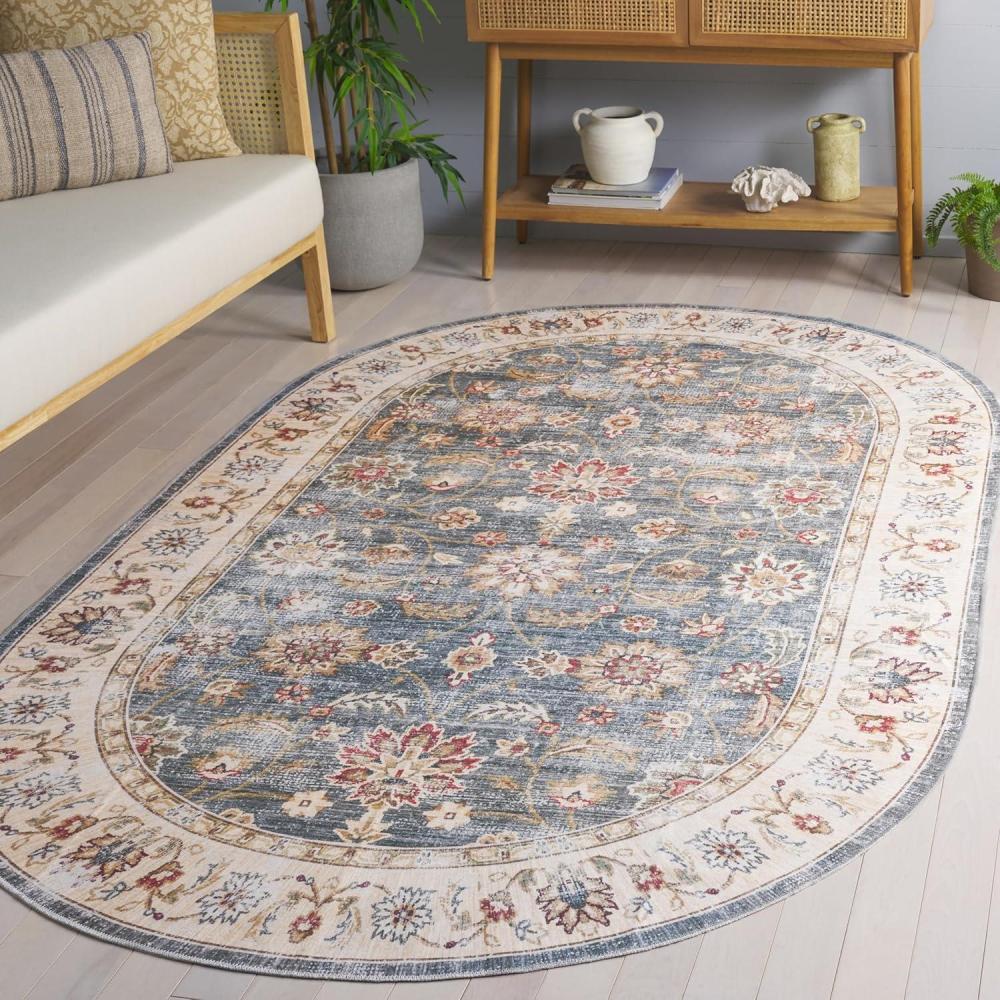 image:imageSAFAVIEH Washable Rug Arizona Collection  5 x 8 Green amp Beige Slip Resistant amp Easy to Clean Ideal for Living Room Bedroom Home Office Dining Space ARZ112YGreenBeige