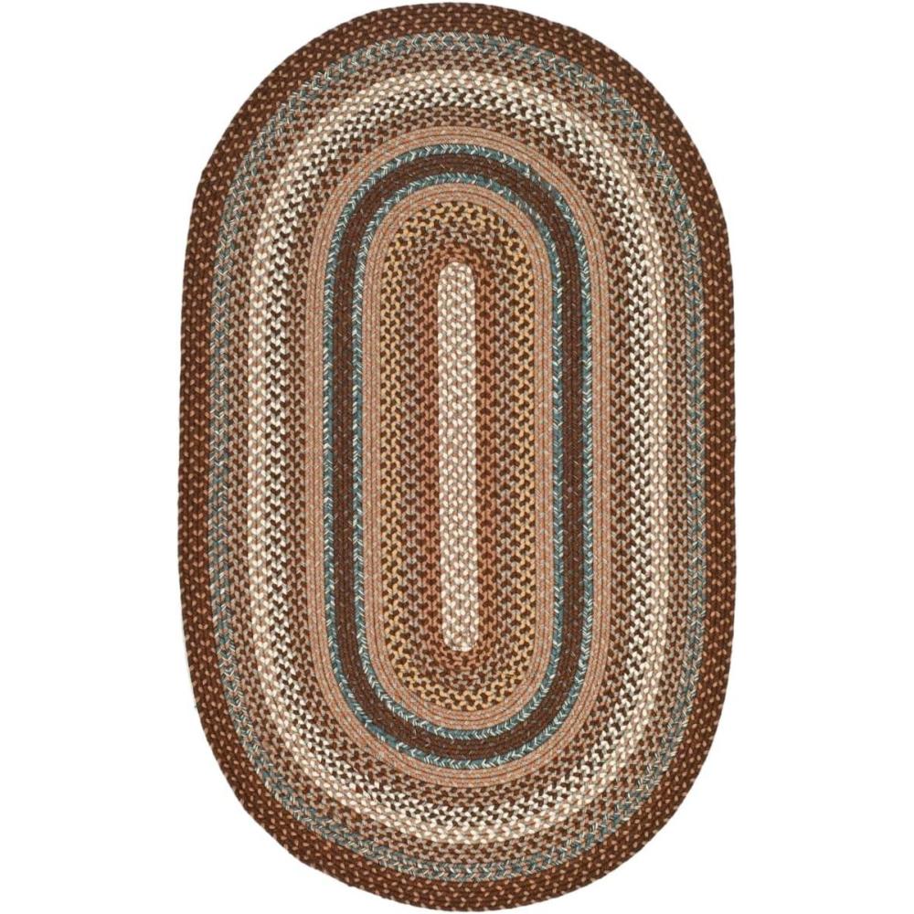 image:imageSAFAVIEH Washable Rug Outdoor Braided Collection 8 x 10 Brown amp Multi Handmade amp Reversible NonShedding amp Easy to Clean Ideal for Patio Backyard Mudroom BRD313ABrownMulti