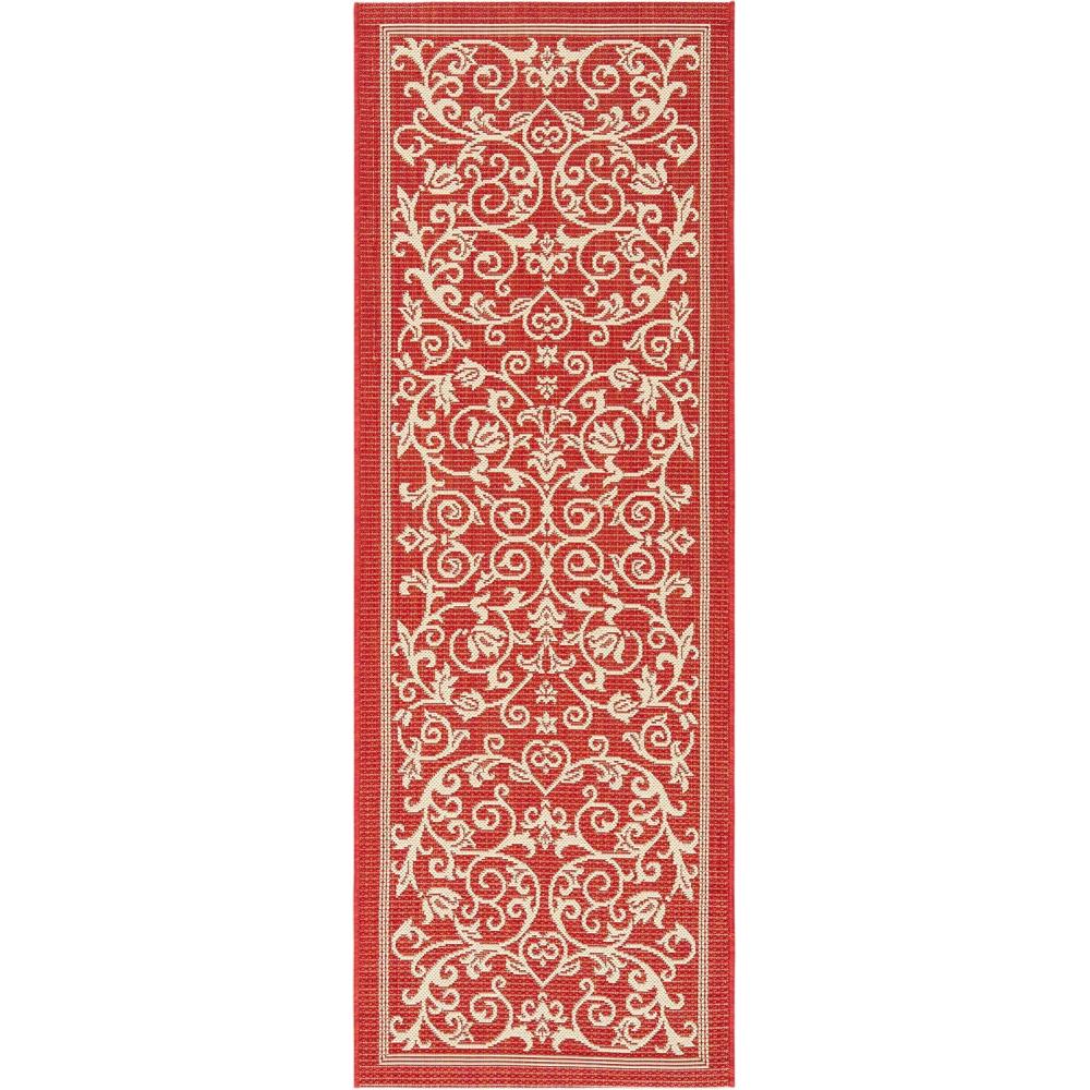 image:imageSAFAVIEH Washable Rug Outdoor Courtyard Collection 4 x 57 Terracotta amp Natural NonShedding amp Easy Cleaning Ideal for Patio Backyard Mudroom CY20983202RedNatural