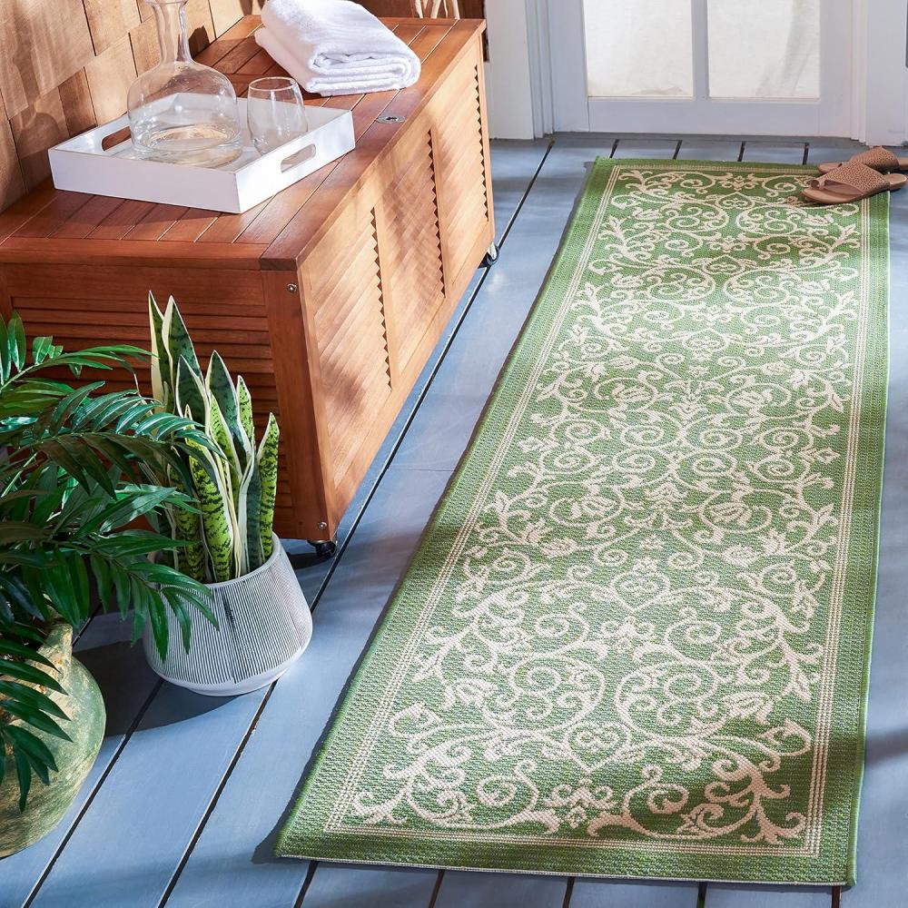 image:imageSAFAVIEH Washable Rug Outdoor Courtyard Collection 4 x 57 Terracotta amp Natural NonShedding amp Easy Cleaning Ideal for Patio Backyard Mudroom CY20983202OliveNatural