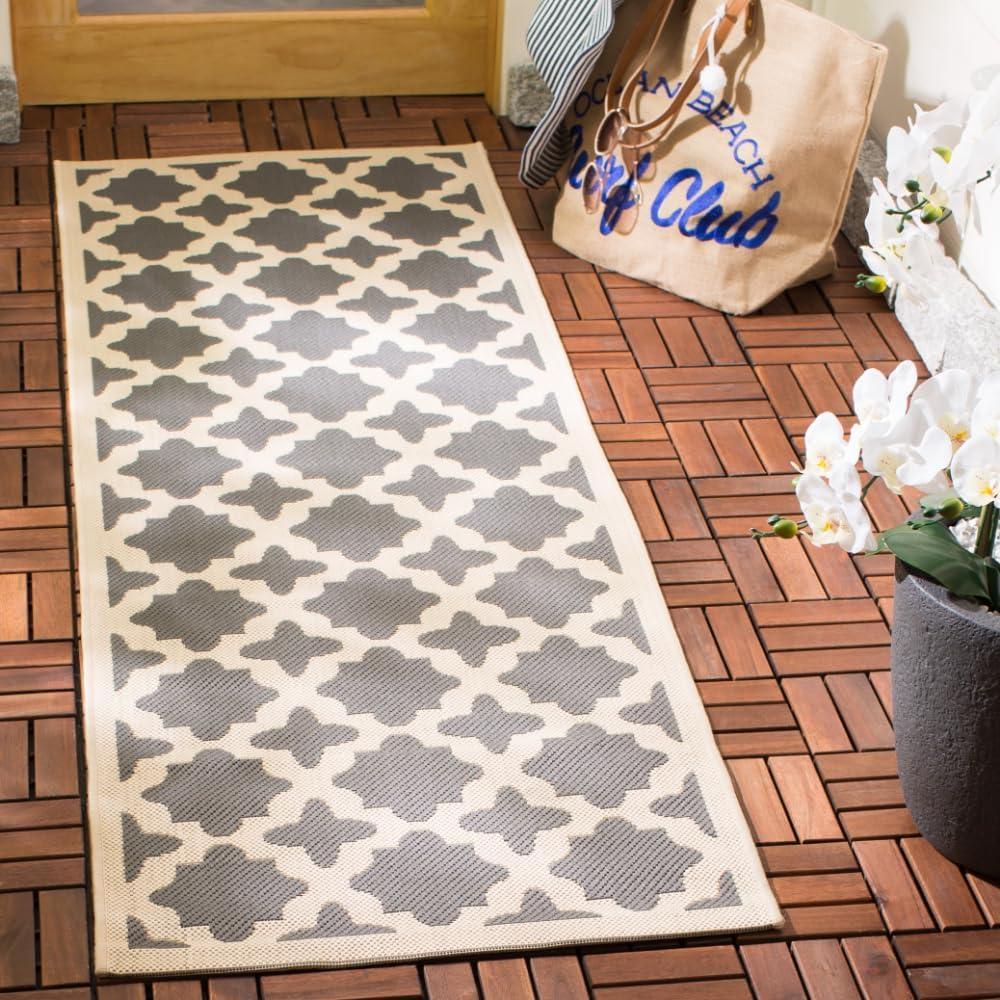 image:imageSAFAVIEH Washable Rug Outdoor Courtyard Collection 67 x 96 Green amp Beige NonShedding amp Easy Cleaning Ideal for Patio Backyard Mudroom CY6913244AnthraciteBeige