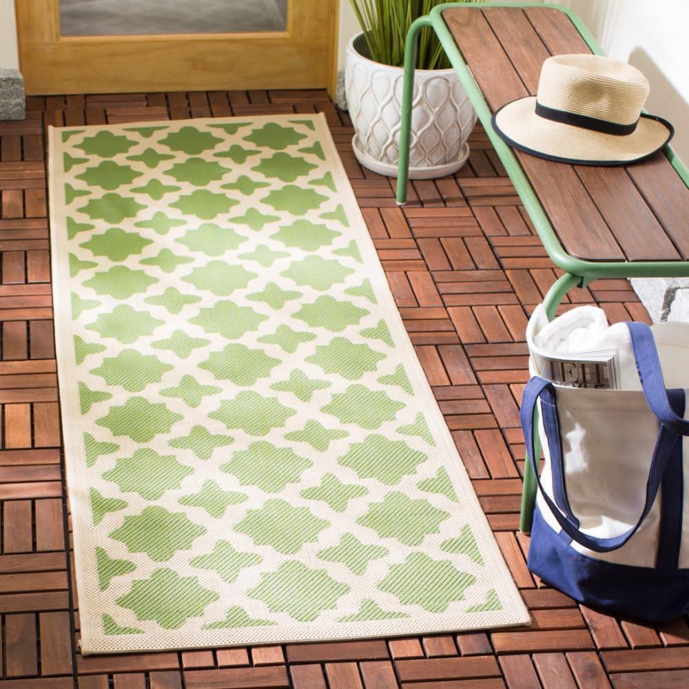 image:imageSAFAVIEH Washable Rug Outdoor Courtyard Collection 67 x 96 Green amp Beige NonShedding amp Easy Cleaning Ideal for Patio Backyard Mudroom CY6913244GreenBeige