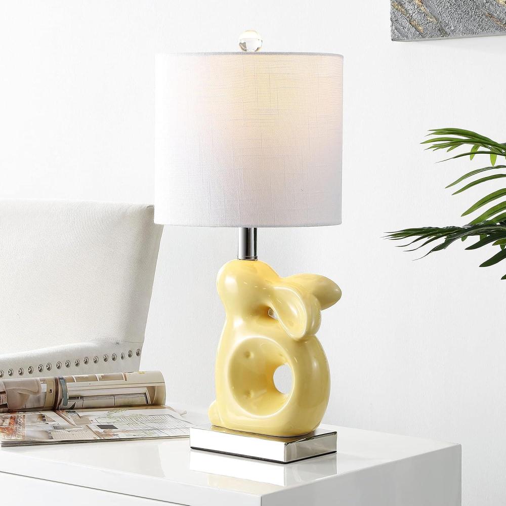 image:imageSafavieh Kids Lighting Collection Ruby Rabbit Grey Ceramic 19inch Bedroom Living Room Home Office Desk Nightstand Table Lamp LED Bulb IncludedYellow