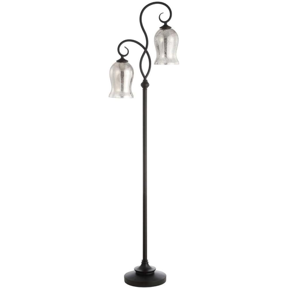 image:imageSafavieh Lighting Claudia Black 635inch 2Light Floor Lamp LED Bulbs Included
