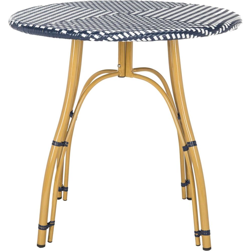 image:imageSafavieh PAT4011B Outdoor Collection Kylie Grey and White Rattan Bistro TableNavy White