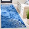 SAFAVIEH Area Rug 8×10 – Adirondack Collection – Large – Navy & Silver, Floral Glam Damask Design, Non-Shedding & Easy Cleaning, Ideal for Living Room, Bedroom, Office, Dining Space (ADR114N)(Light Blue/Dark Blue)