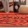 SAFAVIEH Area Rug 8×10 – Adirondack Collection – Large – Navy & Silver, Floral Glam Damask Design, Non-Shedding & Easy Cleaning, Ideal for Living Room, Bedroom, Office, Dining Space (ADR114N)(Red / Black)