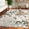 SAFAVIEH Area Rug 8×10 – Adirondack Collection – Large – Navy & Silver, Floral Glam Damask Design, Non-Shedding & Easy Cleaning, Ideal for Living Room, Bedroom, Office, Dining Space (ADR114N)(Ivory/Dark Green)