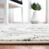SAFAVIEH Area Rug 8×10 – Adirondack Collection – Large – Navy & Silver, Floral Glam Damask Design, Non-Shedding & Easy Cleaning, Ideal for Living Room, Bedroom, Office, Dining Space (ADR114N)(Ivory/Green)