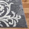 SAFAVIEH Area Rug 8×10 – Adirondack Collection – Large – Navy & Silver, Floral Glam Damask Design, Non-Shedding & Easy Cleaning, Ideal for Living Room, Bedroom, Office, Dining Space (ADR114N)(Charcoal/Ivory)
