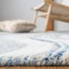 SAFAVIEH Area Rug 8×10 – Fifth Avenue Collection – Large – Beige & Ivory, Handmade Wool, Mid-Century Modern Design, Ideal for Living Room, Bedroom, Office, Dining Space (FTV121B)(Blue/Ivory)