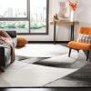 SAFAVIEH Area Rug 8×10 – Hollywood Collection – Large – Grey & Teal, Mid-Century Modern Design, Non-Shedding & Easy Cleaning, Ideal for Living Room, Bedroom, Office, Dining Space (HLW713D)(Grey/Dark Grey)