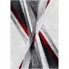 SAFAVIEH Area Rug 8×10 – Hollywood Collection – Large – Grey & Teal, Mid-Century Modern Design, Non-Shedding & Easy Cleaning, Ideal for Living Room, Bedroom, Office, Dining Space (HLW710D)(Grey/Red)