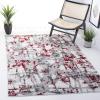 SAFAVIEH Area Rug 8×10 – Skyler Collection – Large – Grey & Purple, Modern Abstract Design, Non-Shedding & Easy Cleaning, Ideal for Living Room, Bedroom, Office, Dining Space (SKY193R)(Grey/Red)