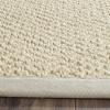 SAFAVIEH Area Rug 8×11 – Natural Fiber Collection – Large – Marble, Sisal, Woven Design with Border (NF525C)(Creme)