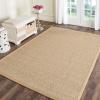 SAFAVIEH Area Rug 8×11 – Natural Fiber Collection – Large – Marble, Sisal, Woven Design with Border (NF525C)(Maize)