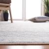 SAFAVIEH Brentwood Collection 8′ x 10′ Blue / Yellow BNT899M Traditional Oriental Distressed Non-Shedding Living Room Bedroom Dining Home Office Area Rug(Ivory/Grey)