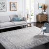 SAFAVIEH Brentwood Collection 8′ x 10′ Blue / Yellow BNT899M Traditional Oriental Distressed Non-Shedding Living Room Bedroom Dining Home Office Area Rug(Light Grey / Blue)