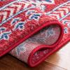 SAFAVIEH Brentwood Collection 8′ x 10′ Blue / Yellow BNT899M Traditional Oriental Distressed Non-Shedding Living Room Bedroom Dining Home Office Area Rug(Red/Ivory)