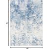 SAFAVIEH Brentwood Collection Area Rug – 9′ x 12′, Grey & Ivory, Modern Abstract Design, Non-Shedding & Easy Care, Ideal for High Traffic Areas in Living Room, Bedroom (BNT822H)(Ivory/Navy)