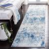 SAFAVIEH Brentwood Collection Area Rug – 9′ x 12′, Grey & Ivory, Modern Abstract Design, Non-Shedding & Easy Care, Ideal for High Traffic Areas in Living Room, Bedroom (BNT822H)(Ivory/Navy)