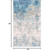 SAFAVIEH Brentwood Collection Area Rug – 9′ x 12′, Grey & Ivory, Modern Abstract Design, Non-Shedding & Easy Care, Ideal for High Traffic Areas in Living Room, Bedroom (BNT822H)(Light Grey / Blue)