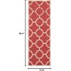 SAFAVIEH Courtyard Collection 8′ x 11′ Blue/Beige CY6243 Moroccan Trellis Indoor/ Outdoor Waterproof Easy-Cleaning Patio Backyard Mudroom Area-Rug(Red)