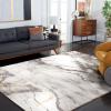 SAFAVIEH Craft Collection Area Rug – 8′ x 10′, Grey & Gold, Modern Abstract Design, Non-Shedding & Easy Care, Ideal for High Traffic Areas in Living Room, Bedroom (CFT877F)(Grey/Gold)